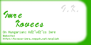 imre kovecs business card